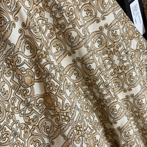 NWT! AX Paris mini smock dress plunge front camel chain print 12 dance party - Picture 8 of 9